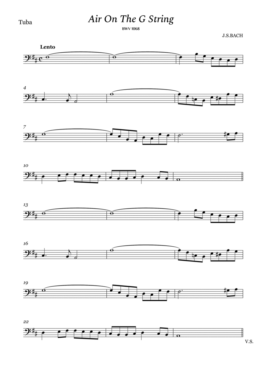 Bach - Air on The G String for Tuba image number null