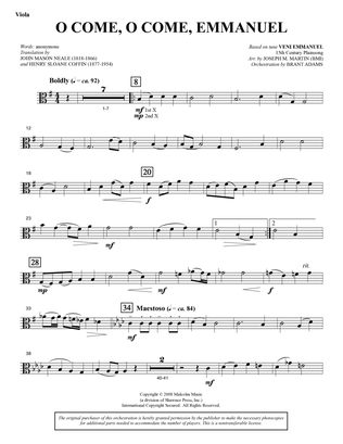 Book cover for O Come, O Come, Emmanuel (from Carols For Choir And Congregation) - Viola