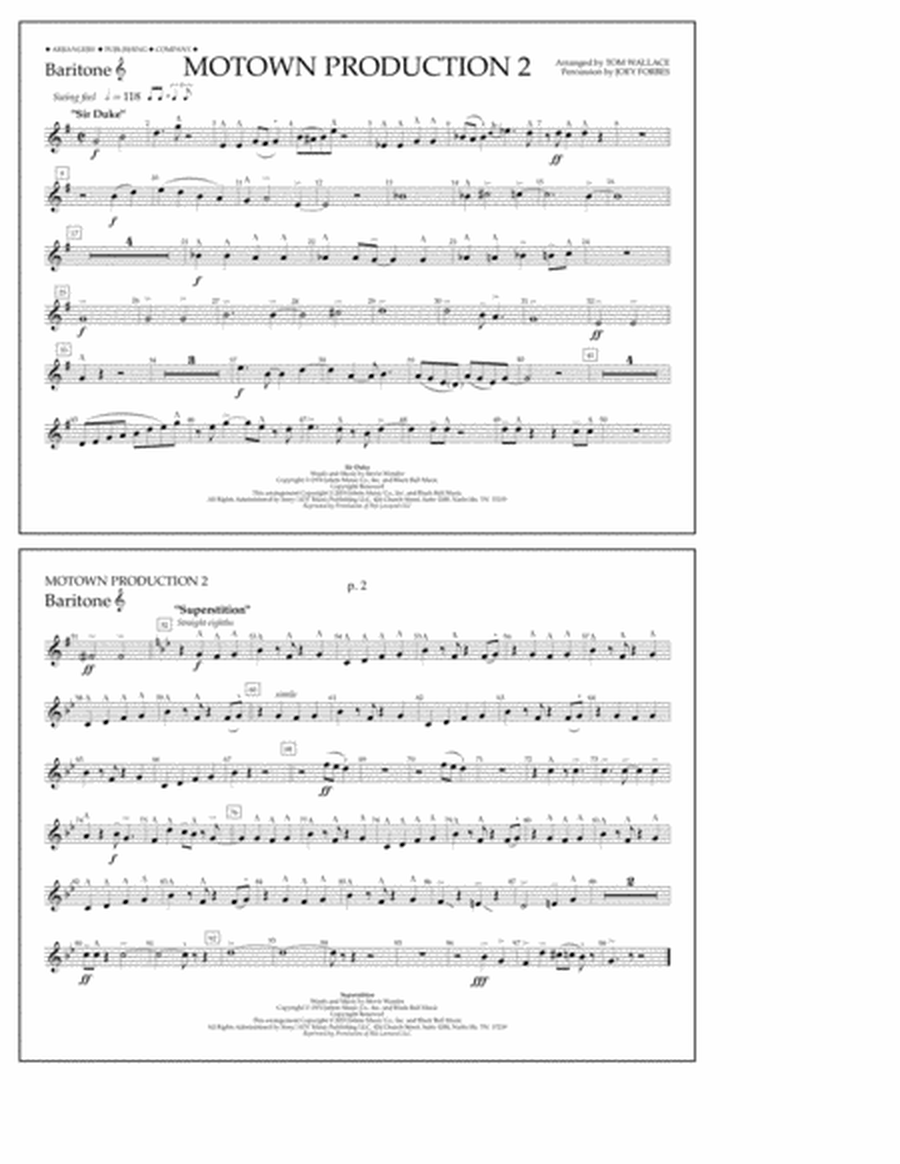 Motown Production 2 (arr. Tom Wallace) - Baritone T.C.