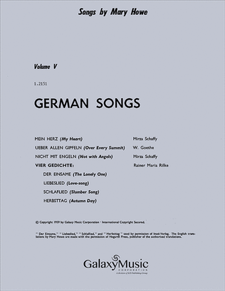 Book cover for German Songs