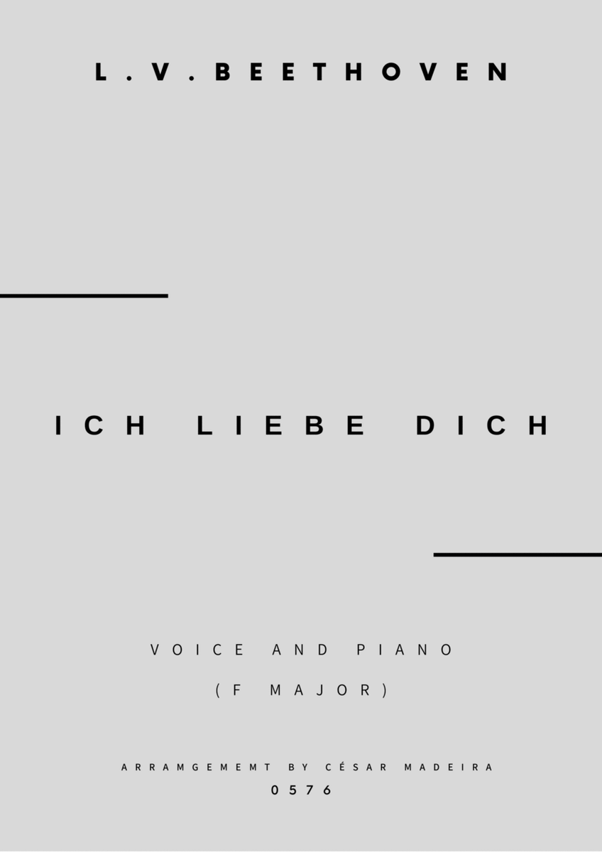 Ich Liebe Dich - Voice and Piano - F Major (Full Score and Parts) image number null