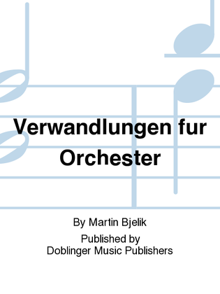 Book cover for Verwandlungen fur Orchester