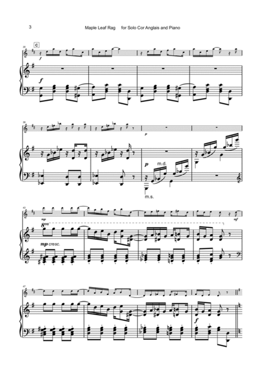 Maple Leaf Rag, by Scott Joplin, for Cor Anglais (or English Horn) and Piano