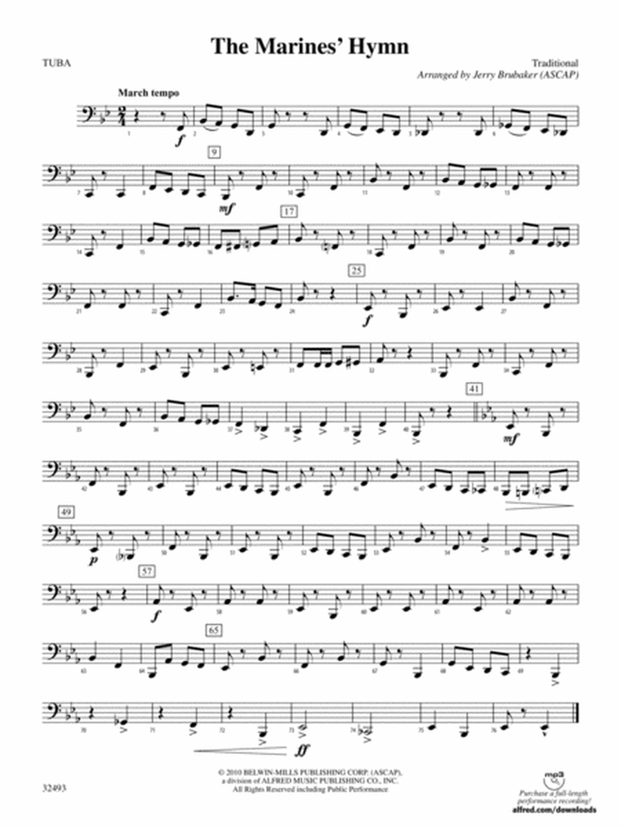 The Marines' Hymn: Tuba