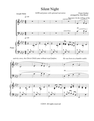 Book cover for Silent Night (SATB and piano) 8 pages.