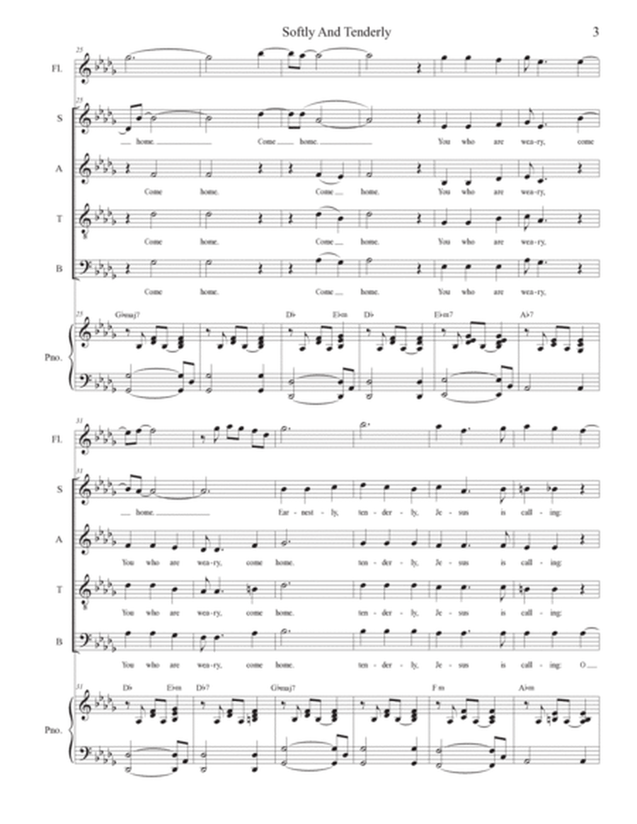 Softly And Tenderly (SATB) image number null