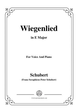 Book cover for Schubert-Wiegenlied,in E Major,for Voice&Piano