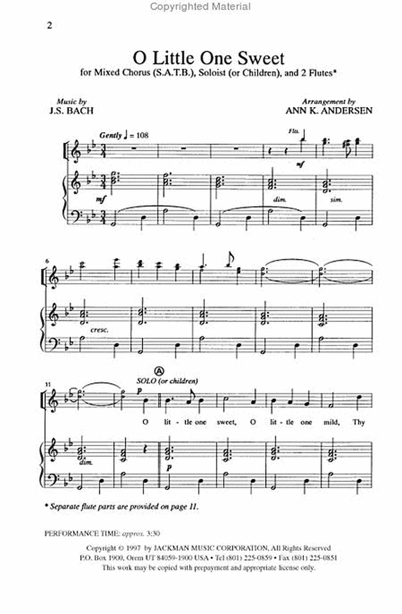 O Little One Sweet - SATB image number null