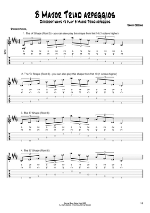 Book cover for B Major Triad Arpeggios (5 Ways to Play)