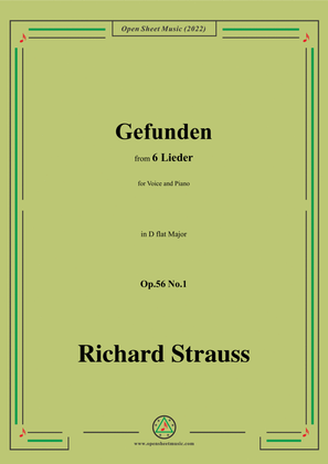 Richard Strauss-Gefunden,in D flat Major,Op.56 No.1