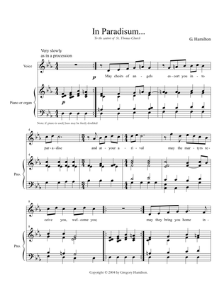 In Paradisum - for unison voice and Organ
