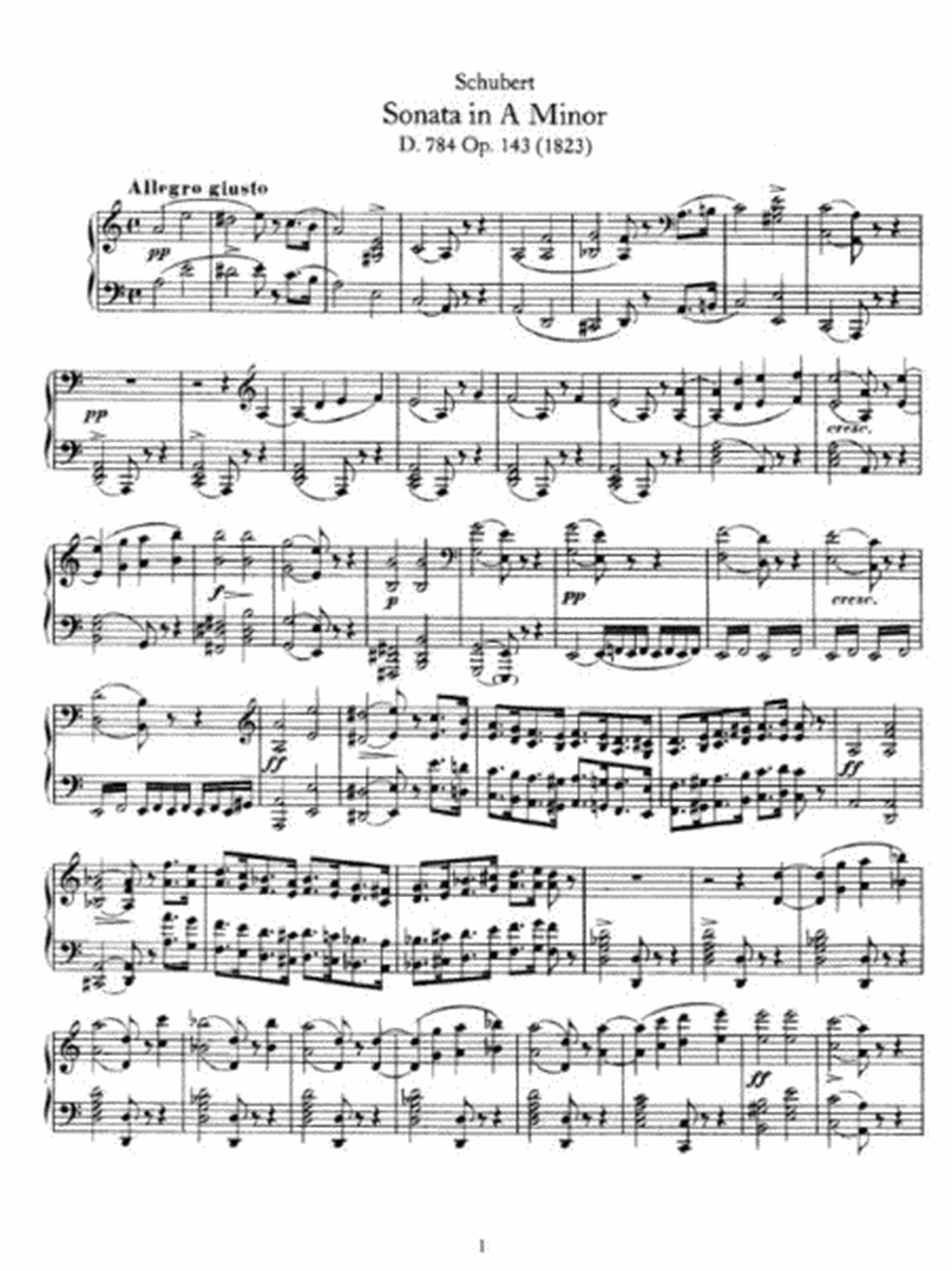 Schubert - Sonata in A Minor D. 784 Op. 143 (1823)