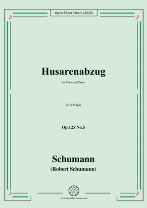 Book cover for Schumann-Husarenabzug Op.125 No.5,in B Major