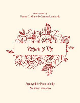 Book cover for Return To Me