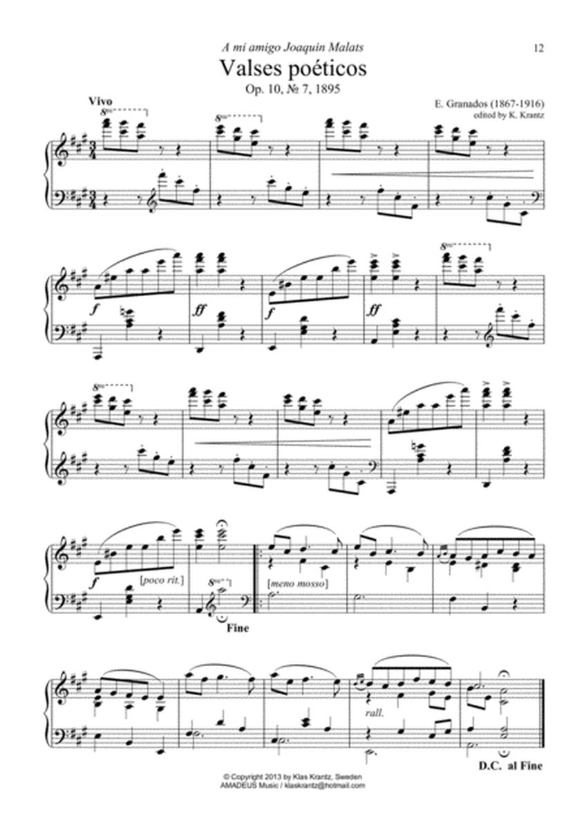 Valses poeticos Op. 10, No. 7 for piano solo image number null
