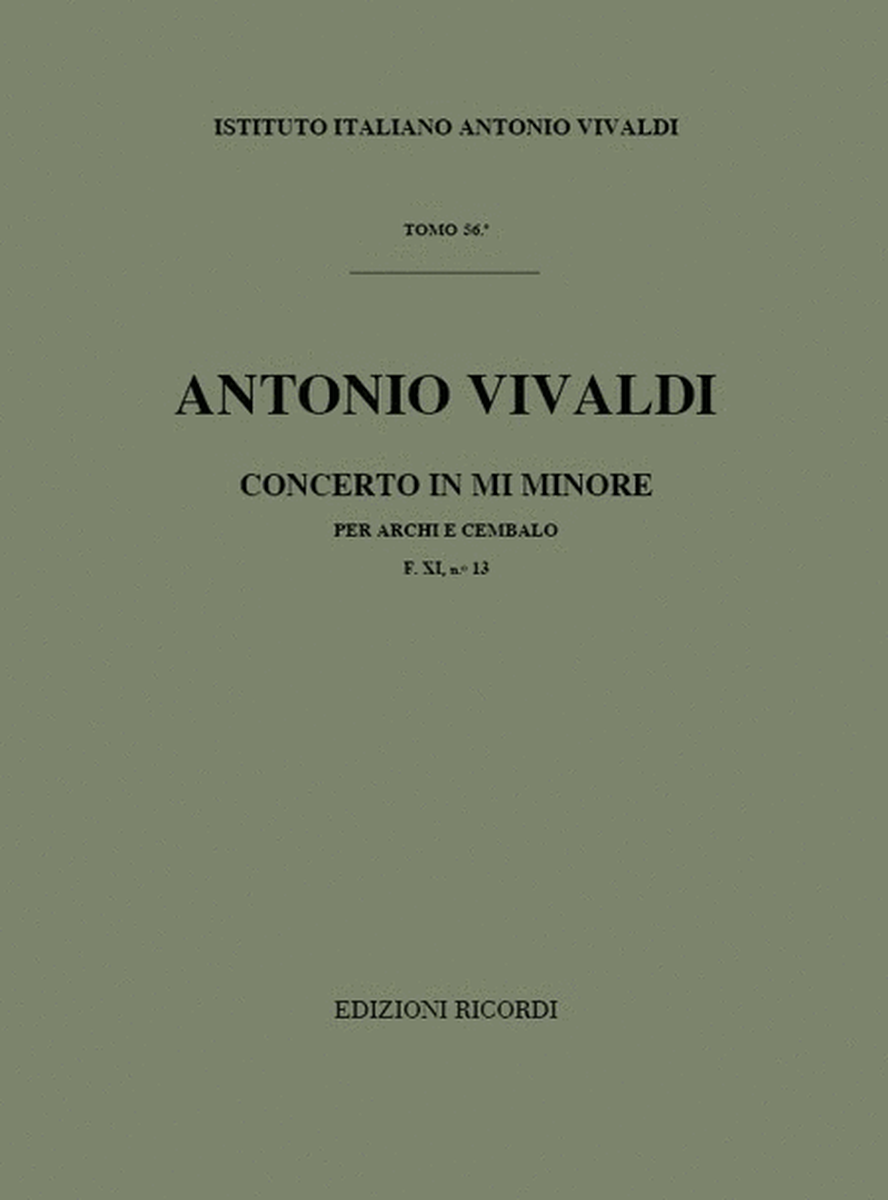 Concerto Per Archi E B.C.: In Mi Min. Rv 134