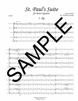 Book cover for St. Paul's Suite for Brass Quintet