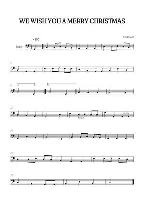 We Wish You a Merry Christmas for tuba • easy Christmas sheet music