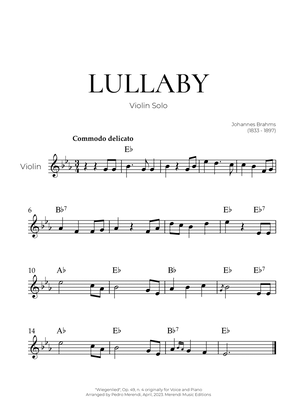 Book cover for Lullaby (Violin Solo) - Johannes Brahms