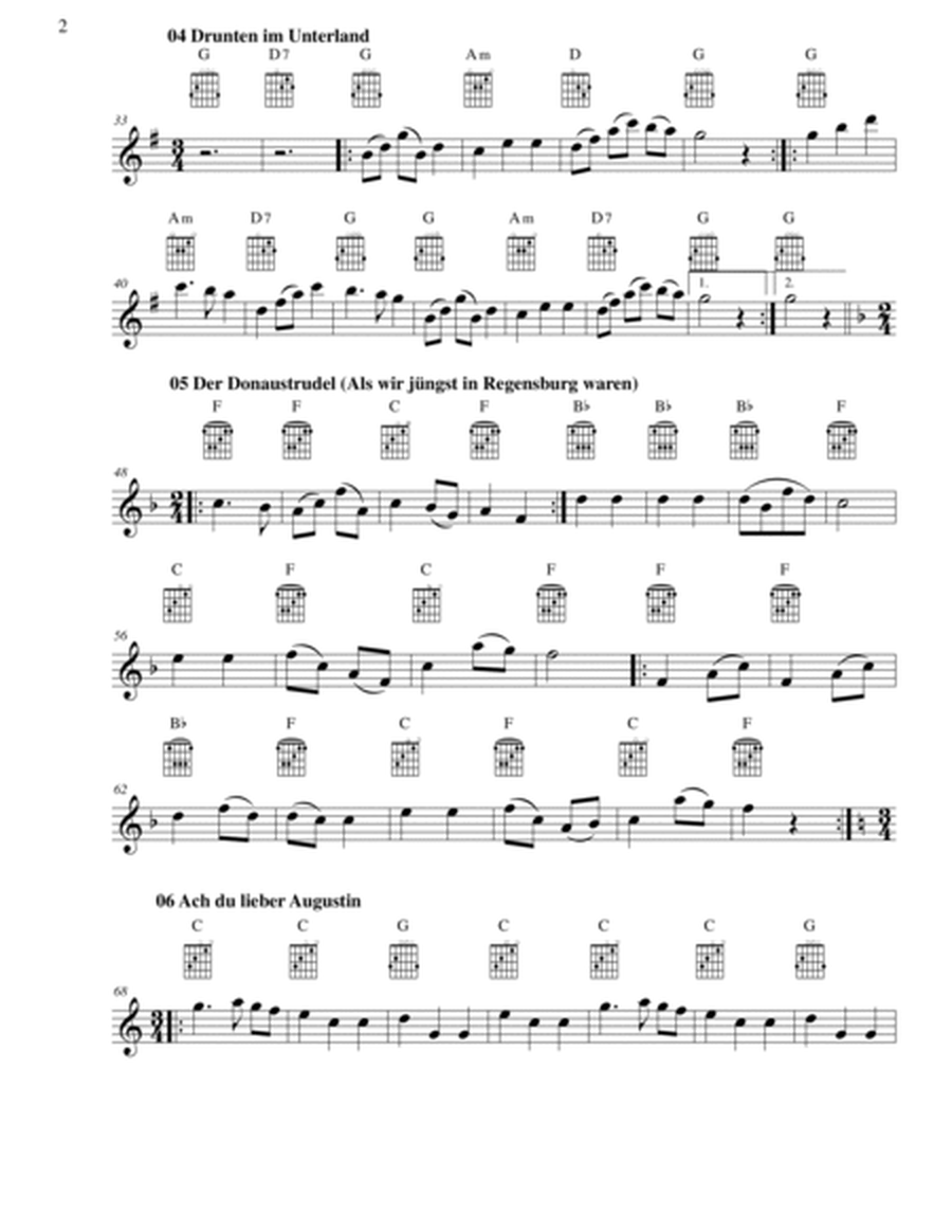 10 Volkslieder - Simple arrangements of 10 German folk songs (flute and guitar chords) image number null