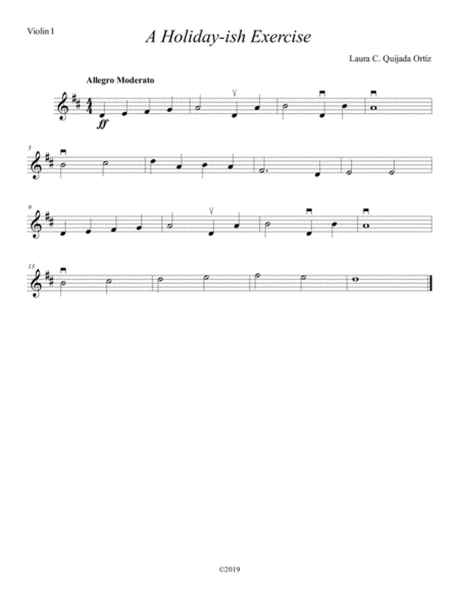 A Holidayish Exercise, for beginning string orchestra. SCORE & PARTS. image number null