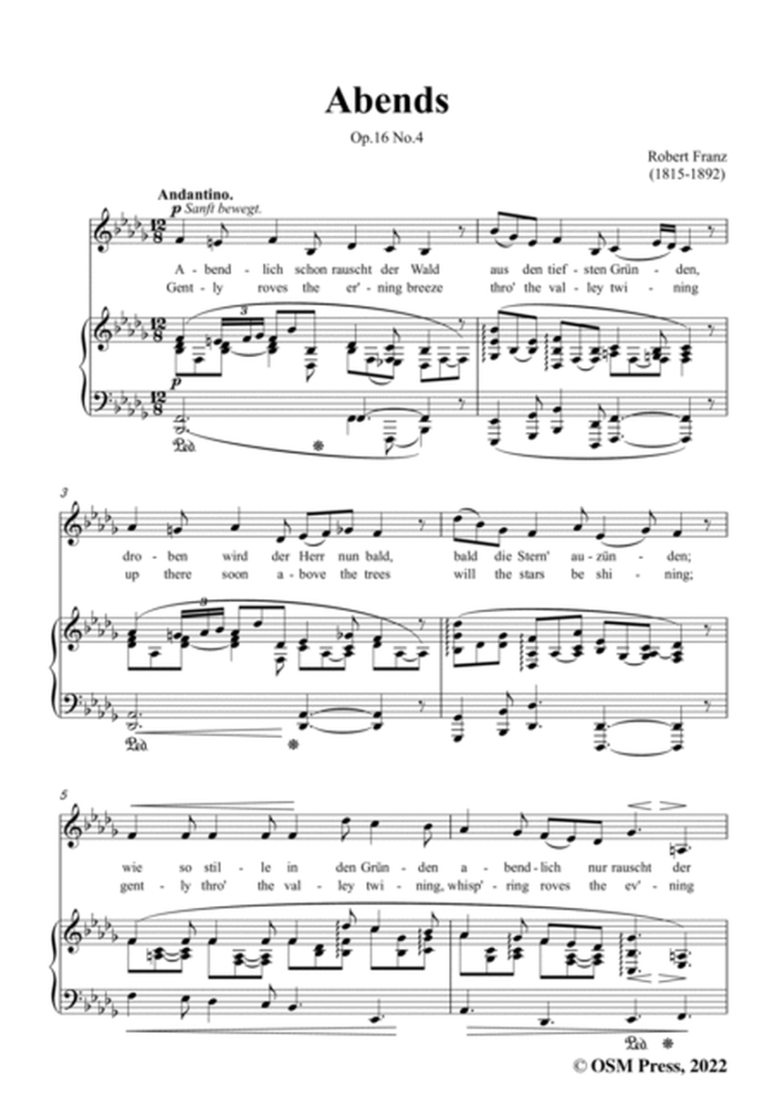 Franz-Abends,in b flat minor,Op.16 No.4,from 6 Gesange