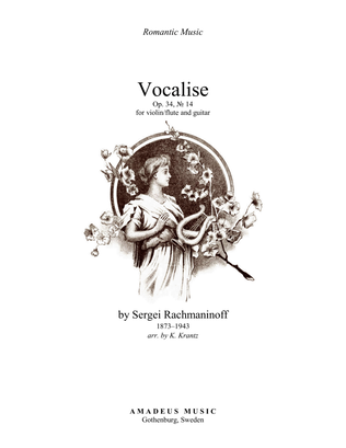 Book cover for Vocalise Op. 34 for flute/violin and guitar
