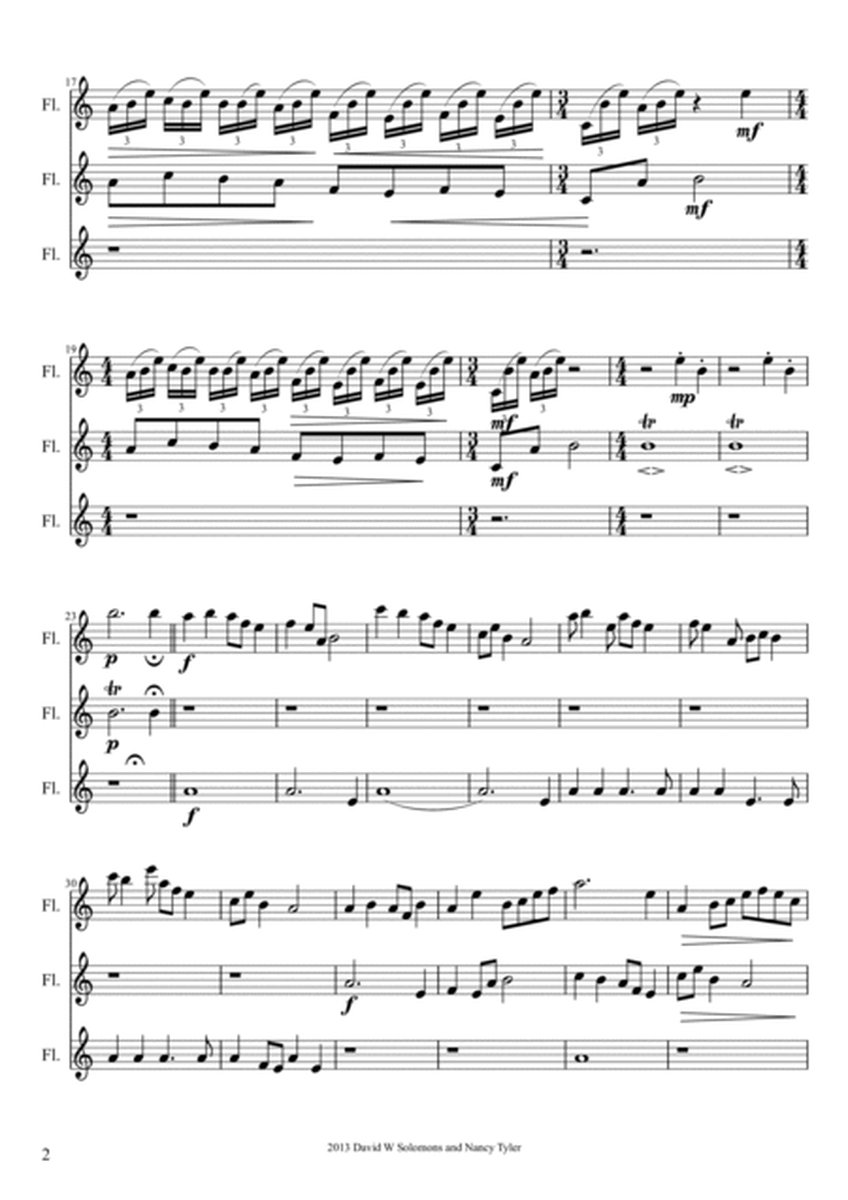 Japanese Song for flute trio (3 standard flutes) by David Warin Solomons Flute Trio - Digital Sheet Music