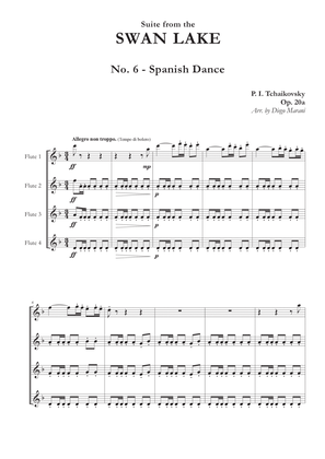 Book cover for "Spanish Dance" from Swan Lake Suite for Flute Quartet