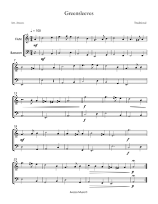 greensleeves violin and bassoon sheet music