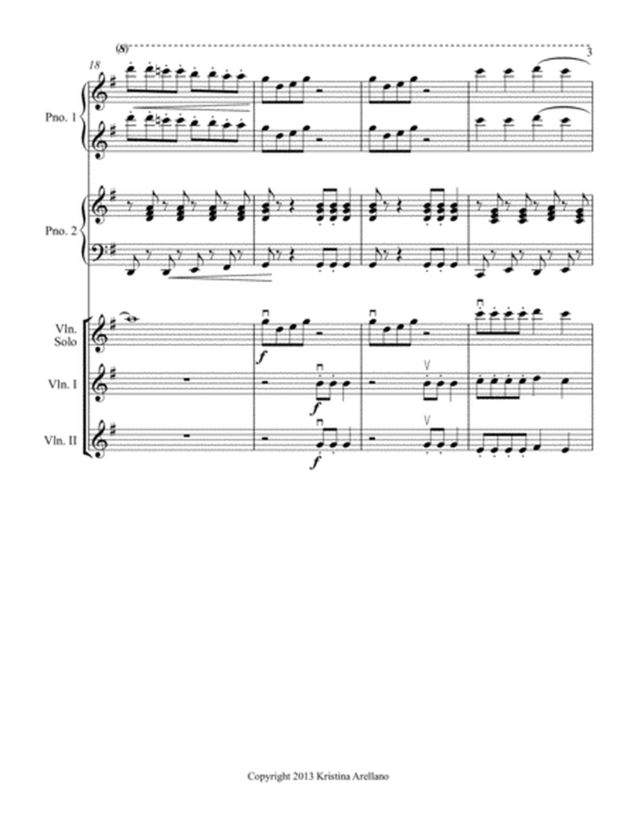 Fiddlin' Bells (Jingle Bells arrangement for 3+ violins and 1 piano--2 to 4 hands) image number null