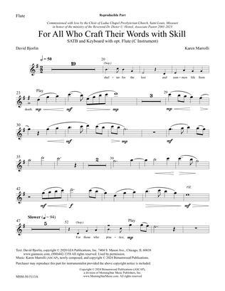 For All Who Craft Their Words with Skill (Downloadable Flute/C Instrument Part)