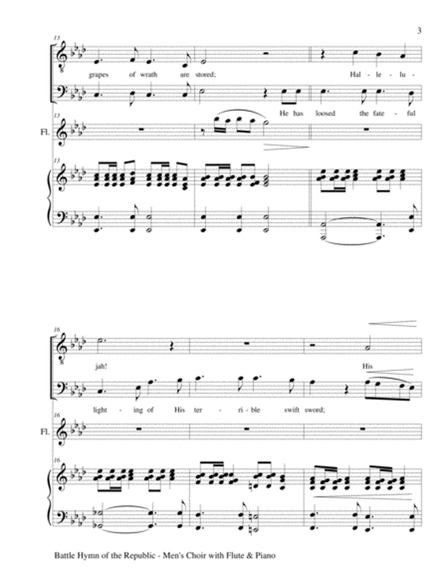 BATTLE HYMN OF THE REPUBLIC (for 2 Part Men's Choir with Flute and Piano) image number null