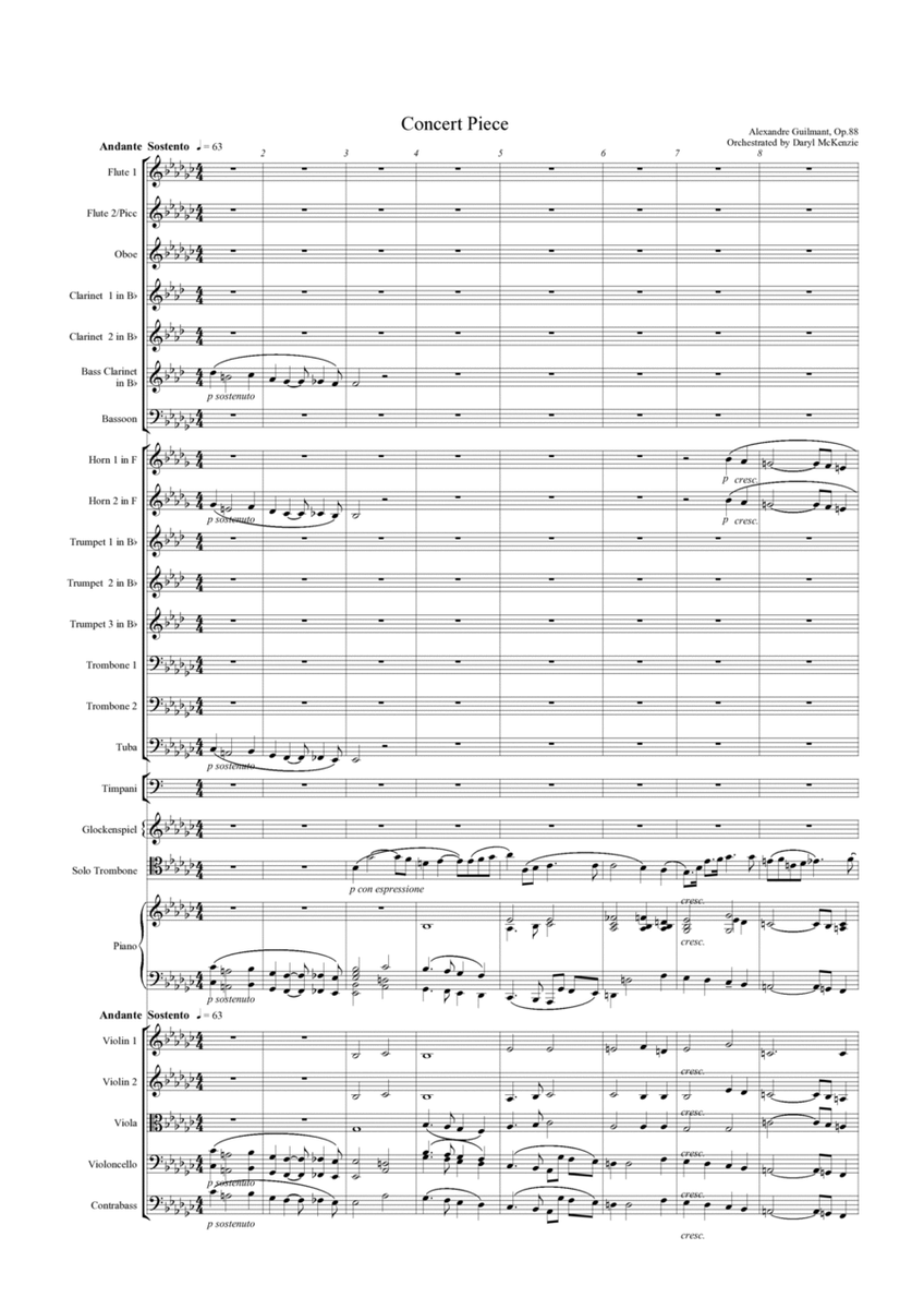 Morceau Symphonique pour Trombone (Concert Piece) Guilmant op. 88 for Orchestra
