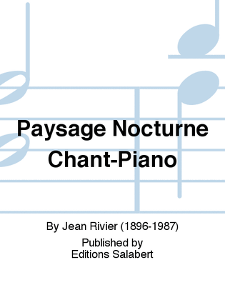 Book cover for Paysage Nocturne Chant-Piano