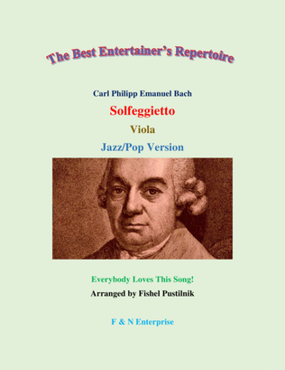 Book cover for "Solfeggietto" by Carl P.E. Bach for Viola (with Background Track)-Jazz/Pop Version