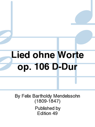 Book cover for Lied ohne Worte op. 106 D-Dur