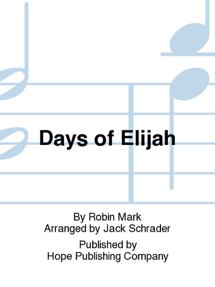 Book cover for Days of Elijah