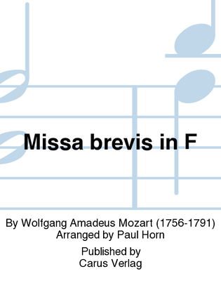 Book cover for Missa brevis in F major