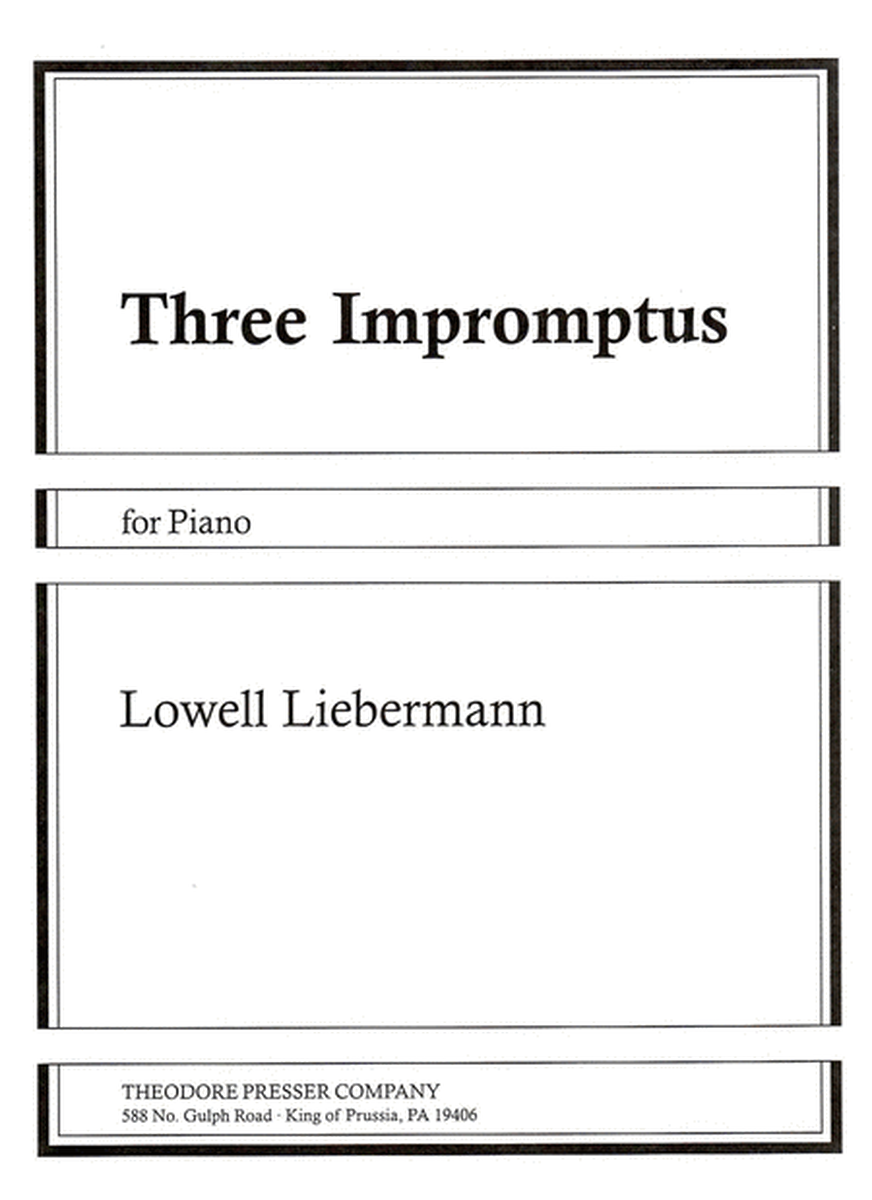 Three Impromptus by Lowell Liebermann Chamber Music - Sheet Music