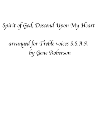 Book cover for Spirit of God, Descend Upon My Heart SSAA Treble voices