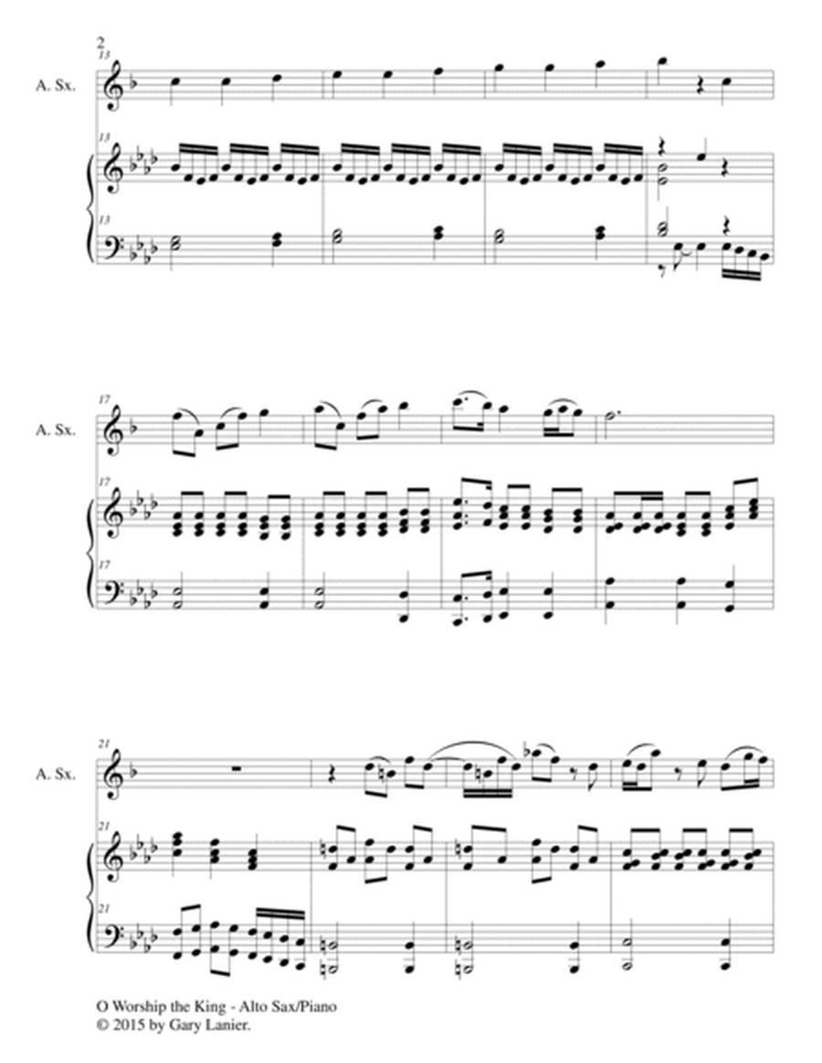 O WORSHIP THE KING (Duet – Alto Sax and Piano/Score and Parts) image number null