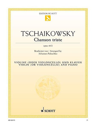 Book cover for Chanson Triste Op. 40, No. 2