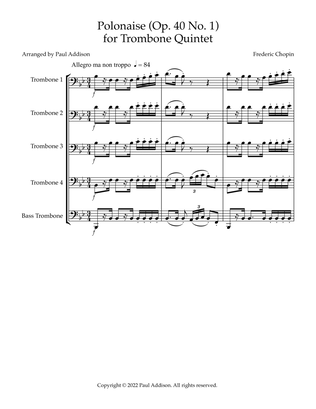 Book cover for Polonaise (Op. 40 No. 1) for Trombone Quintet