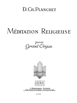 Book cover for Planchet Meditation Religieuse Organ Book