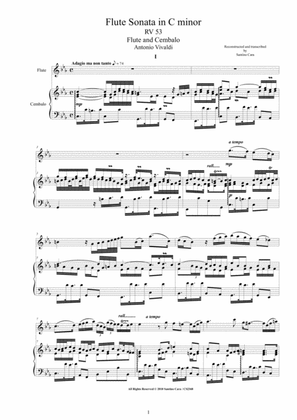 Book cover for Vivaldi - Flute Sonata in C minor RV 53 for Flute and Cembalo or Piano