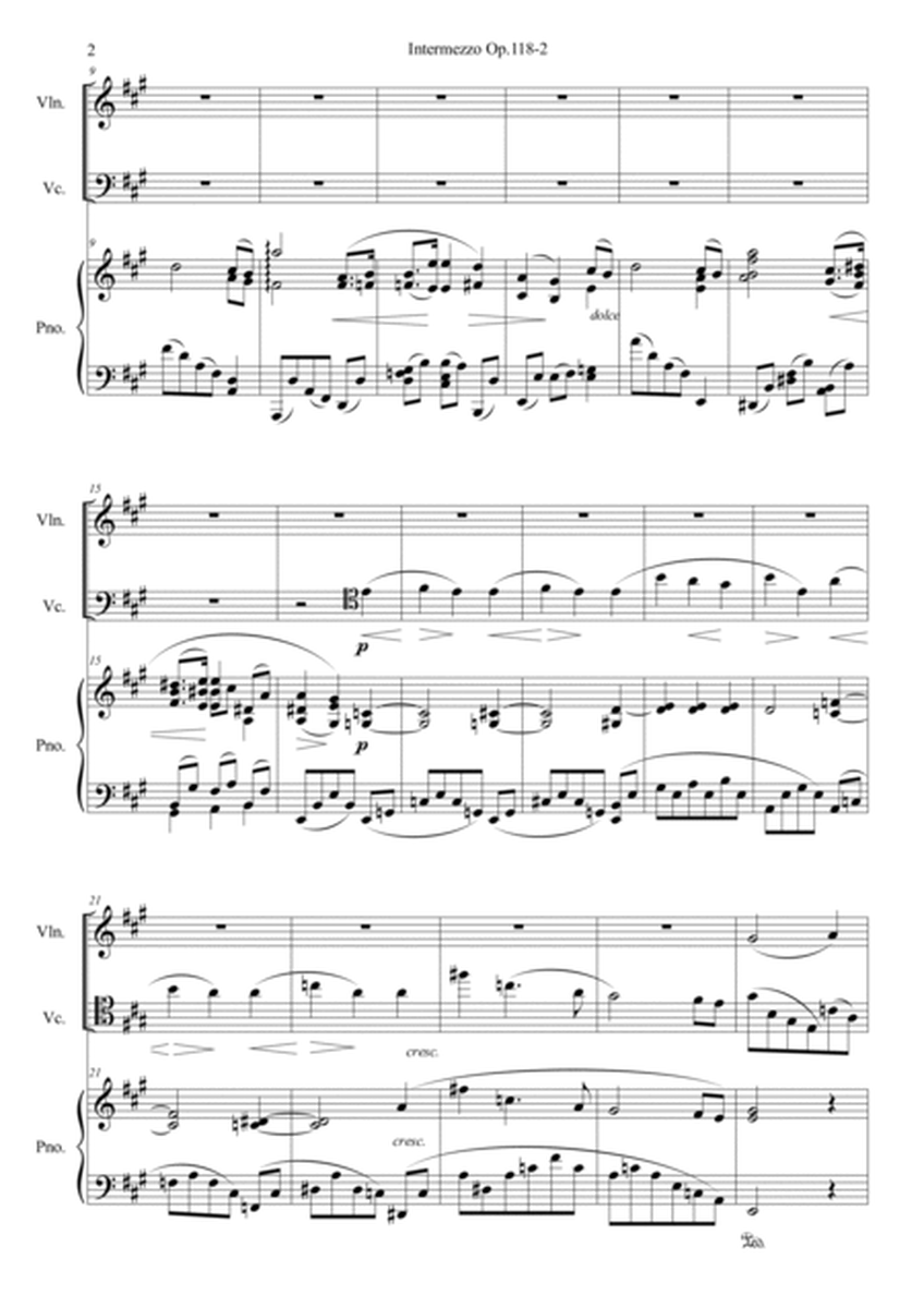 Intermezzo Op.118 by Johannes Brahms Piano Trio - Digital Sheet Music