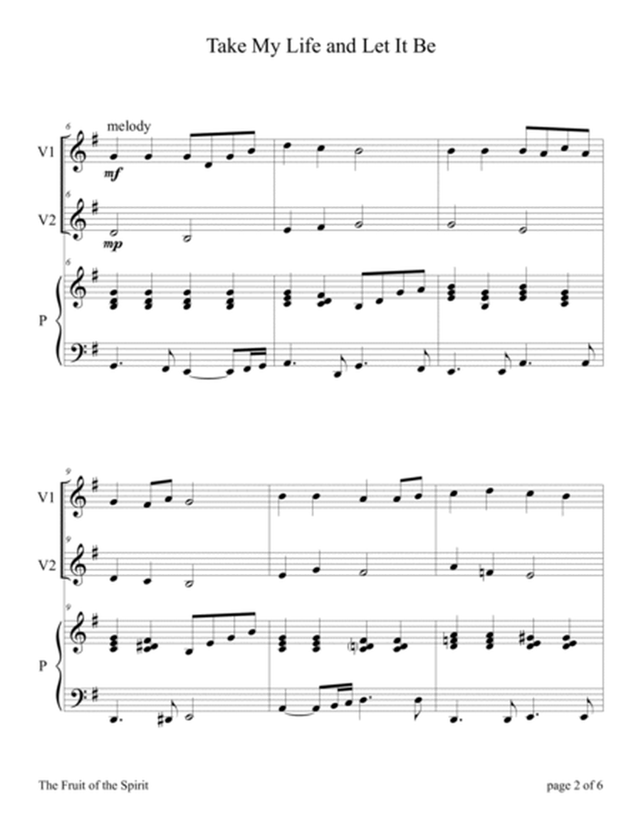 The Fruit of the Spirit (10 Hymns for Violin Duet with Piano Accompaniment) image number null