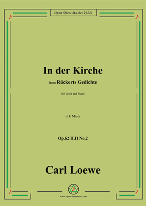 Book cover for Loewe-In der Kirche,Op.62 H.II No.2,in E Major