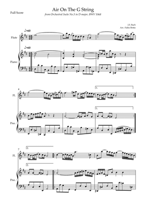 Air On The G String (J.S. Bach) for Flute Solo and Piano Accompaniment